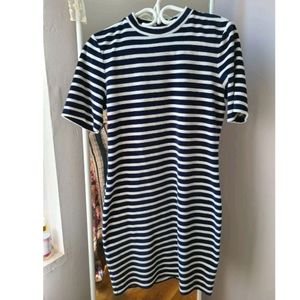 T Alexander Wang Striped T Shirt Dress Short navy